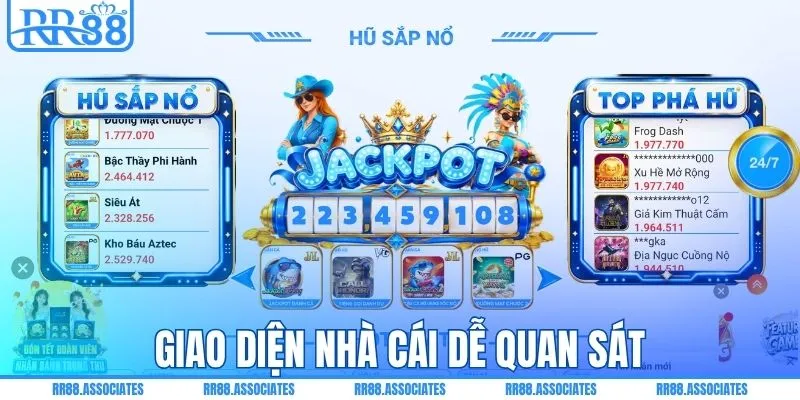 Giao diện nhà cái dễ quan sát
